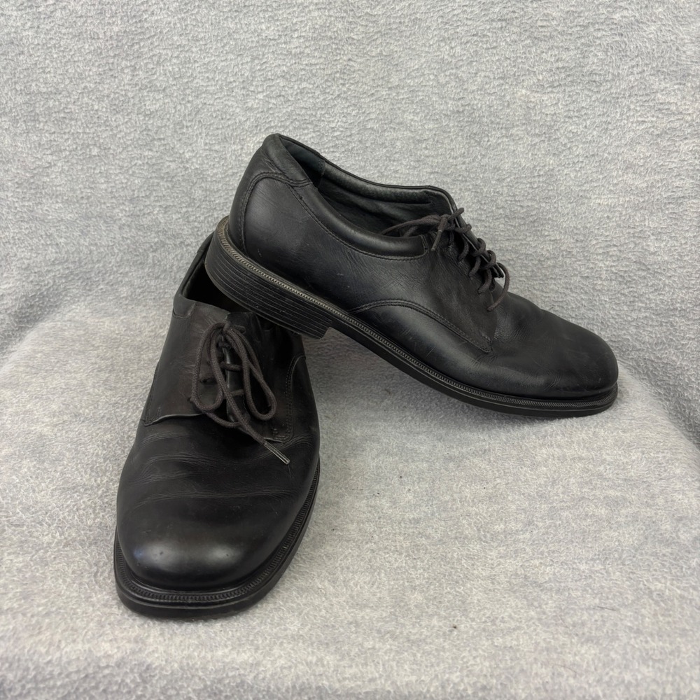 Rockport Dress Shoes Mens 14M Black Leather Lace Up Square Toe Oxfords